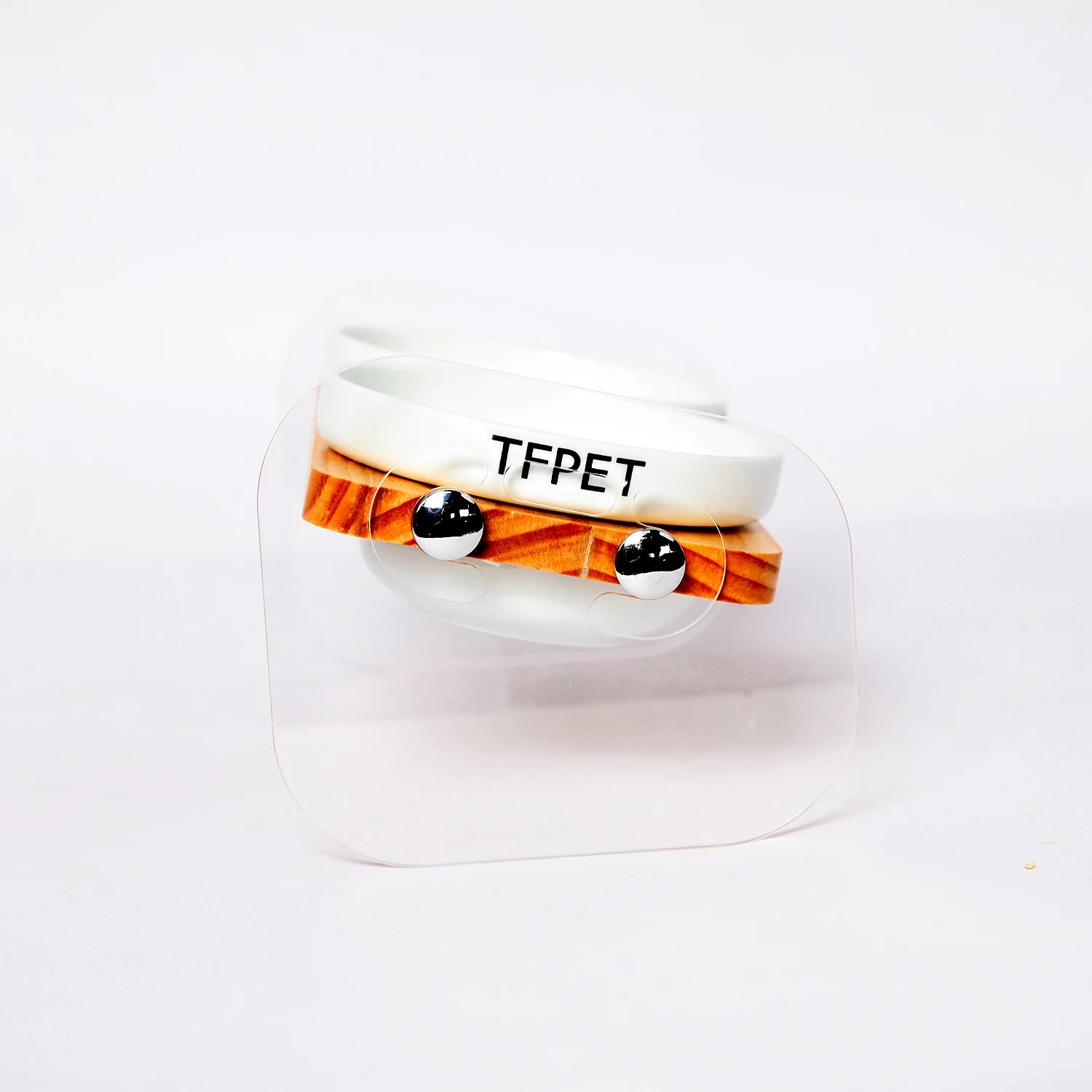 Ceramic Pet Bowl with Anti-Spill Wood Stand