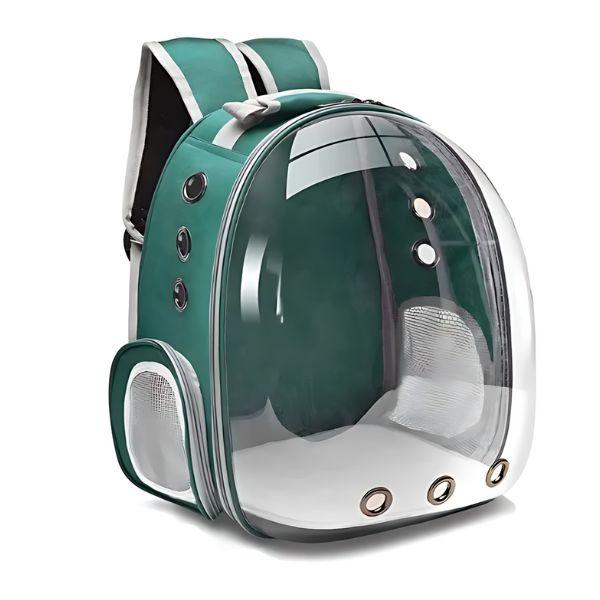 Capsule Bubble Transparent green pet carrier backpack with breathable design for travel perfect for cats and small dogs-littlepawgive